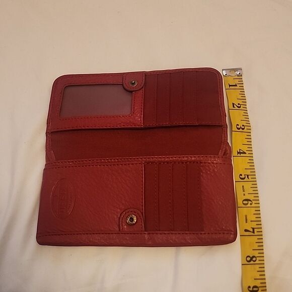 Fossil Two Toned Red Leather Multi-Storage Wallet - Picture 3 of 13